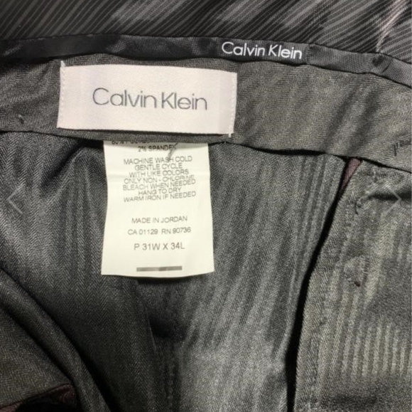 NWT Calvin Klein Mens Slim Fit Stretch X Pants Maroon x Burgundy 31x34 - Picture 2 of 3